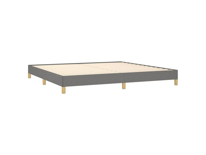  Lit double- lit adulte -  cadre de lit sans matelas gris foncé 200x200 cm tissu  - Conforama C