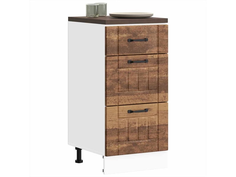  Meuble de rangement, armoire de cuisine lucca vieux bois bois ingénierie shl5296  - Conforama B