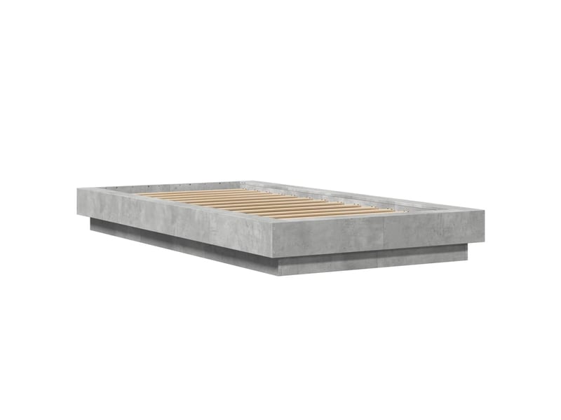 Lit simple- lit adulte - cadre de lit et lumières led sans matelas gris béton 90x200 cm - Conforama B