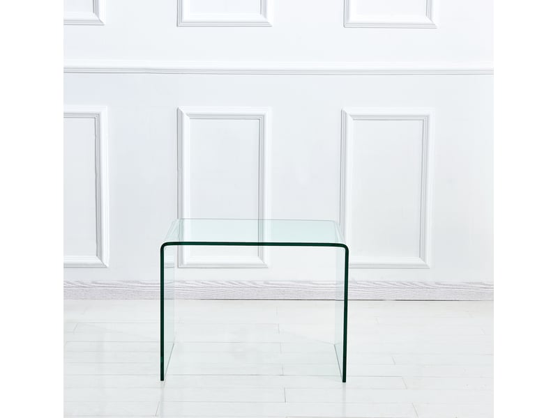 Table d'appoint 50x40x45 cm verre trempé transparent - Conforama C