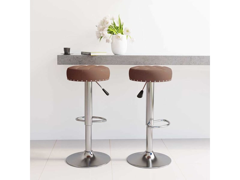  Lot de 2 tabouret de bar, chaise de bar marron tissu shl86495  - Conforama B