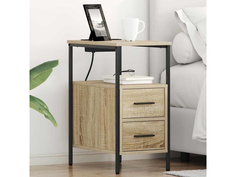 Table de chevet 2 pièces chêne sonoma 30 x 48 x 61 cm  - Conforama B