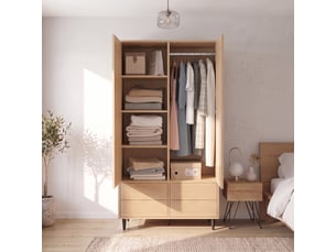 Armoire battante <strong></strong> <strong></strong> coloris bois clair largeur 90 cm