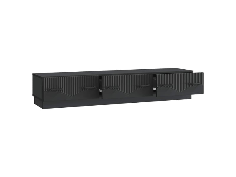  Meuble tv - banc tv - meuble de rangement avec tiroir noir 147 x 34,5 x 27 cm bois d'ingénierie  - Conforama E