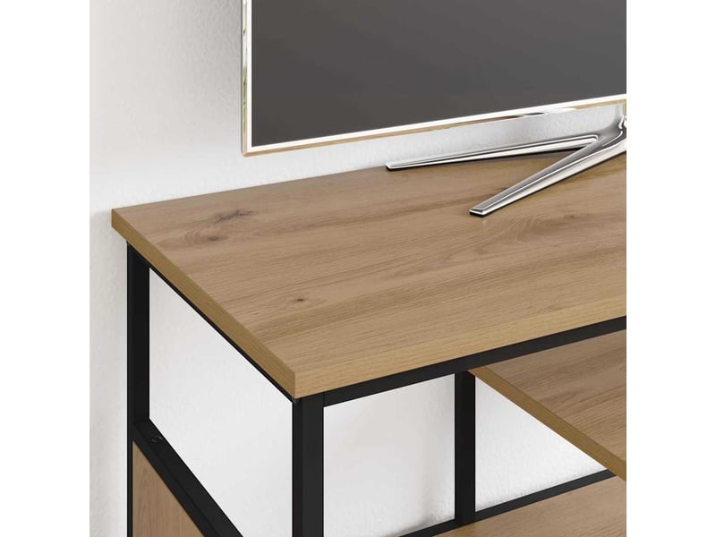 Meuble tv - banc tv - meuble de rangement 100 x 35 x 45 cm chêne artisanal - Conforama D
