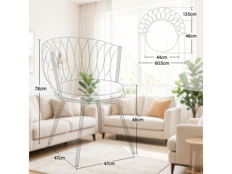  Chaises élégance lot de 2, cuisine, siège large, pivotantes, dossier rembourré confortable  - Conforama C
