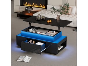 Table basse rectangulaire coloris noir <strong>HAUSS SPOLE</strong> <strong></strong> - 45 cmx96 cm