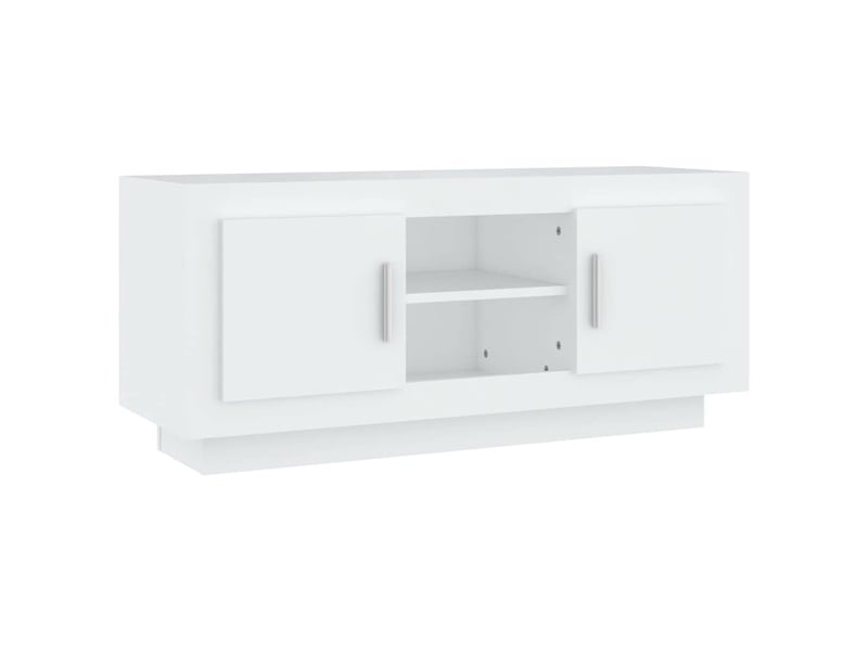  Meuble tv - banc tv - meuble de rangement blanc 102x35x45 cm bois d'ingénierie  - Conforama A