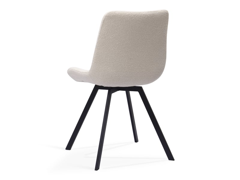Chaise de salle à manger pivotante 360° avec assise ergonomique en tissu et métal blanc - Conforama D