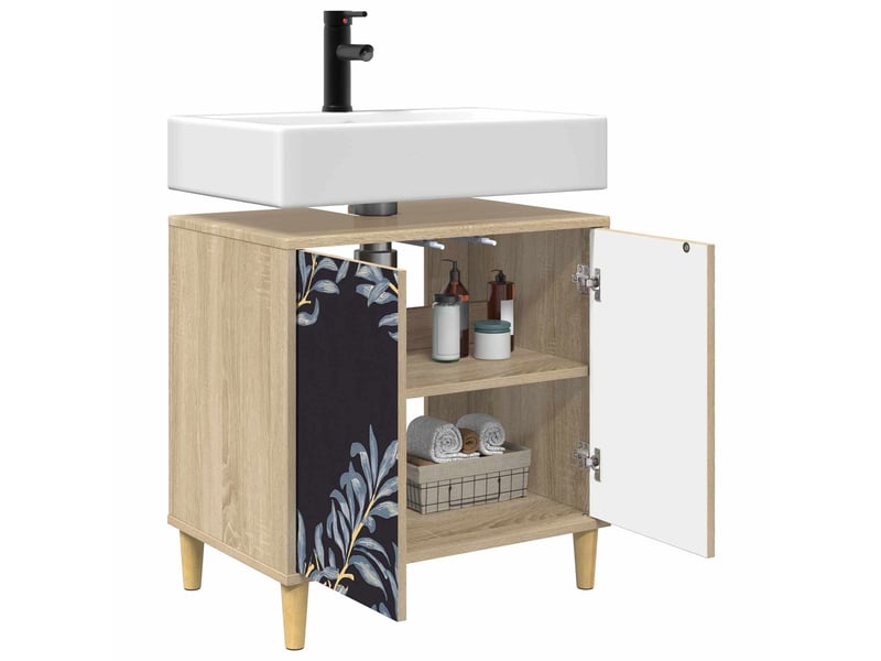  Armoire de salle de bain, meuble de rangement dokkum sonoma 60x40x60 cm  - Conforama C