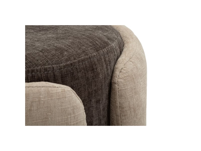  Pouf coffre design avec base en métal havana space accent - beige  - Conforama E