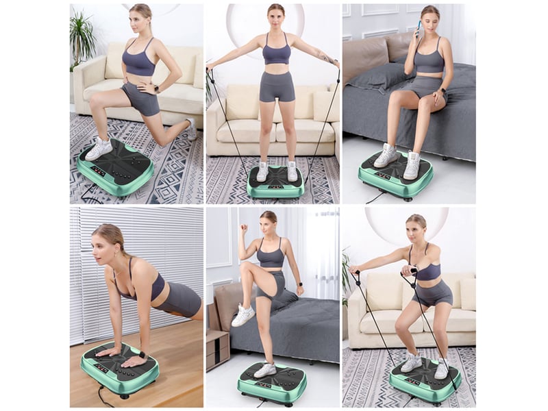  Plateforme vibrante 45x35x12,7 cm avec bandes de résistance et contrôle de vitesse, vert  - Conforama C