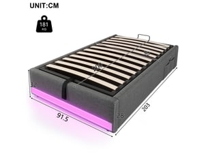 Lit mezzanine 90x200 cm <strong></strong> <strong></strong> coloris gris