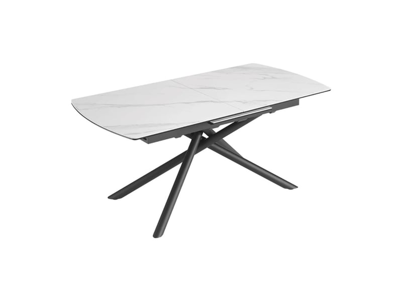  Table de salle à manger ophira – extensible 180 à 230 cm – effet marbre blanc – pieds métal – style contemporain  - Conforama C