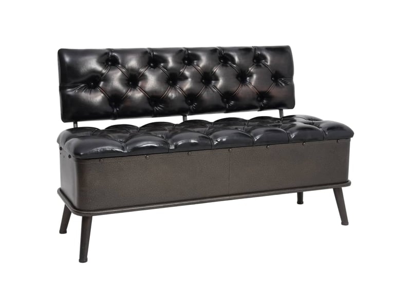  Banc chambre, banc de rangement avec dossier 110 cm noir similicuir shl22984  - Conforama B