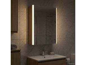 Armoire miroir salle de bain, meuble de rangement chêne sonoma 33x11.5x50 cm
