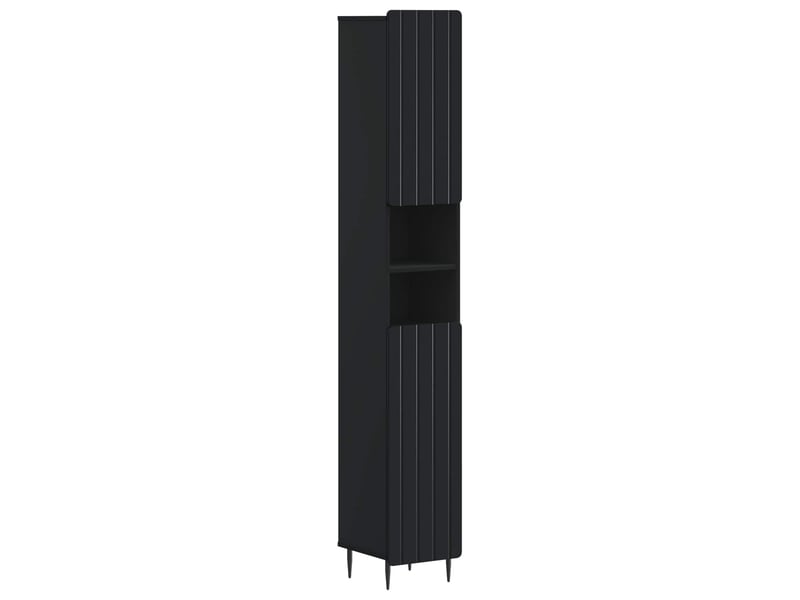 Colonne de salle de bain avec étagère ouverte zwolle noir - Conforama A