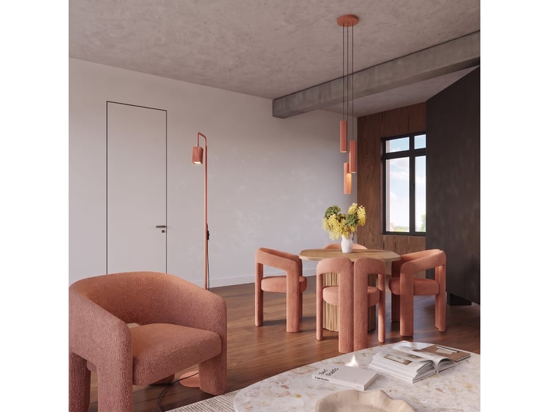 Lampadaire rayo 1 ocre rouge aluminium moderne 160x30x30cm SL.3202 - Conforama C