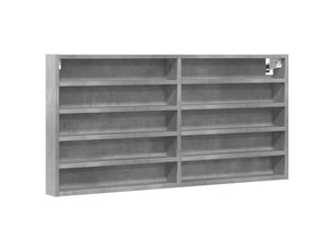 Armoire à vitrine, étagère murale gris béton 100x8,5x50 cm bois d'ingénierie cf40945