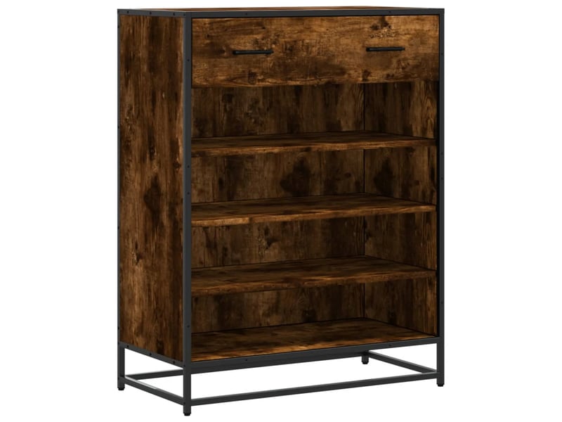  Meuble à chaussures, armoire à chaussures chêne fumé bois d'ingénierie et métal shl3229  - Conforama A