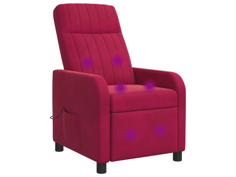  Vidaxl fauteuil de massage inclinable bordeaux velours (v)  - Conforama A