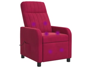 Fauteuil relax manuel VIDAXL  Velours rouge