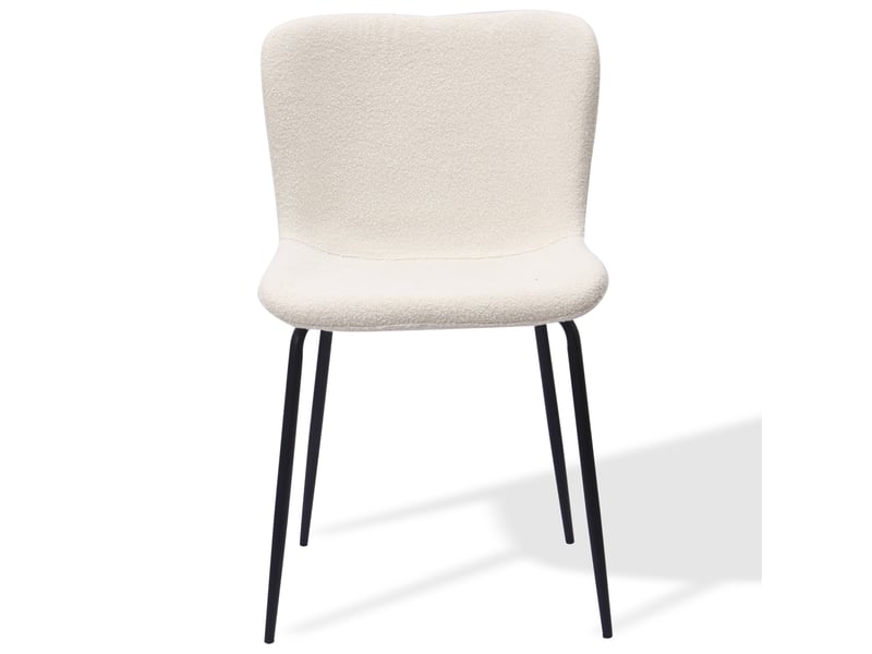  Lot de 2 chaises de salle à manger blanches en tissu et métal  - Conforama A