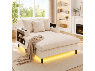 Fauteuil fixe <strong>DZMDIP</strong> Velours côtelé beige