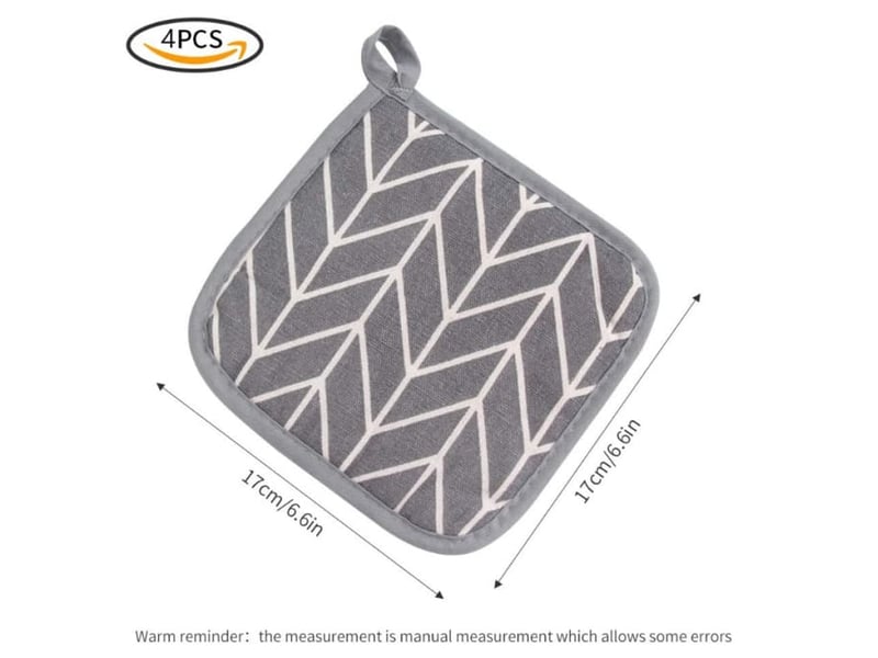  Dessous de verre isolants en coton et lin - tapis carré de cuisine de restaurant - anti-brûlure et isolation thermique - gris  - Conforama B