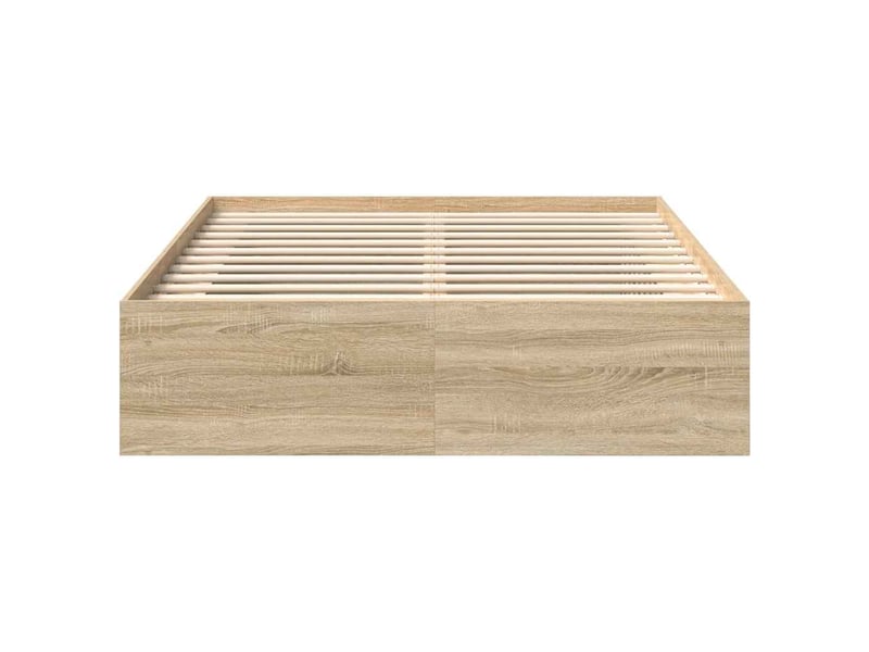  Lit double- lit adulte -  cadre de lit sans matelas chêne sonoma 150x200 cm  - Conforama D