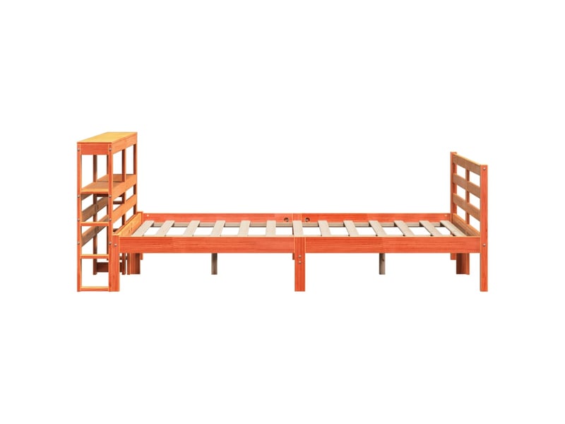 Lit double- lit adulte - cadre de lit sans matelas marron 150x200cm bois pin massif - Conforama D