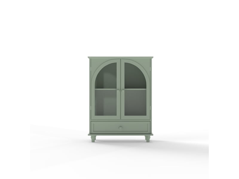 Buffet vitré 2 portes avec tiroir 71x38x93.5 cm mdf vert menthe - Conforama E