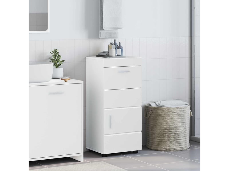  Ensemble d'armoire de salle de bain tulum blanc brillant cf62970  - Conforama B