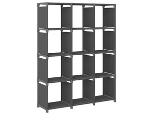 Étagère d'affichage 12 cubes gris 103x30x141 cm tissu