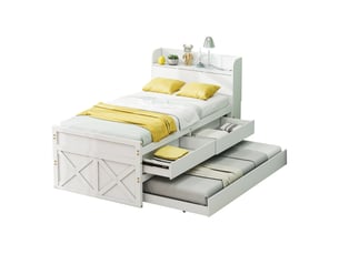Lit gigogne 90x190 cm <strong></strong> <strong>OMNIGLINT TRADING LTD</strong> coloris blanc