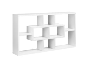 Étagère murale bibliothèque 8 cubes, meuble de rangement, design moderne, blanc, 85 x 14,5 x 47,5 cm