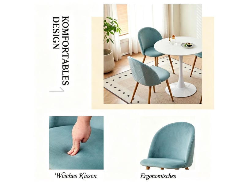  Chaise de cuisine chaise usage multifonction dossier incurvé style moderne ensemble de 6 chaises  - Conforama D