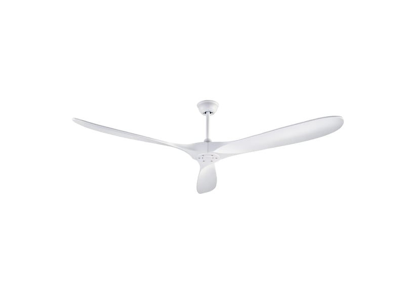  Ventilateur de plafond 70 pouces (176 x 176 cm) – blanc – 3 pales en bois, 6 vitesses, télécommande, sans éclairage  - Conforama A