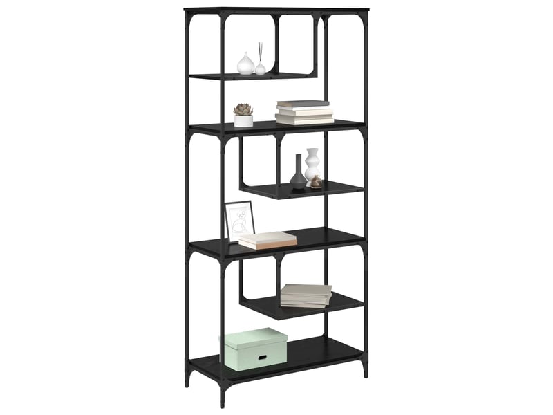  Bibliothèque 6 niveaux, armoire à livres 81 x 36 x 176 cm bois d'ingénierie shl2276  - Conforama C