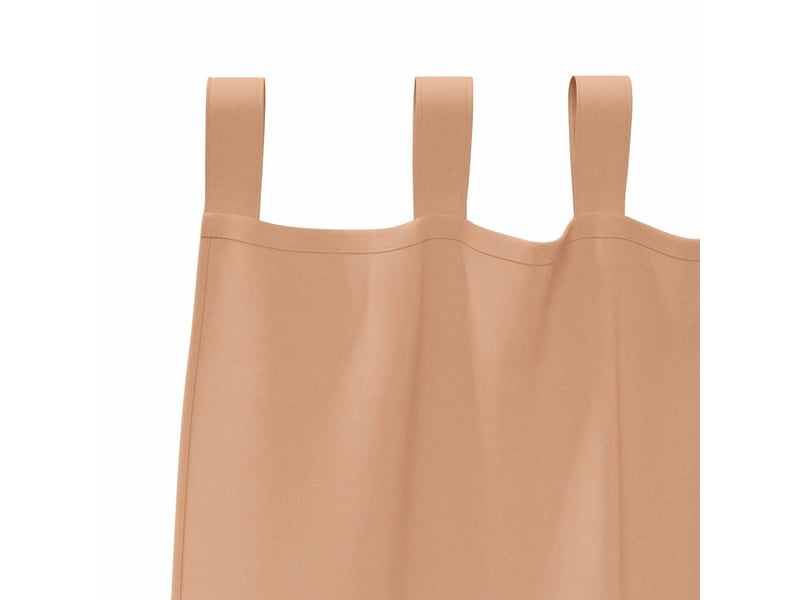  Lot de 2 rideaux occultants, rideaux black-out avec anneaux marron clair 140 x 140 cm cf44684  - Conforama E