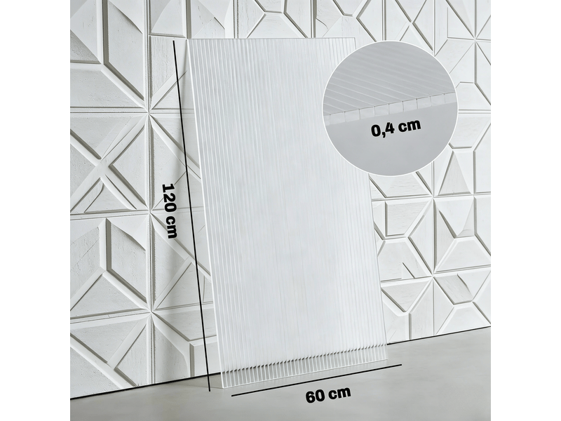  Lot de 10 plaques alvéolaires en polycarbonate transparent 120 × 60 cm, épaisseur 4 mm, anti-uv  - Conforama C