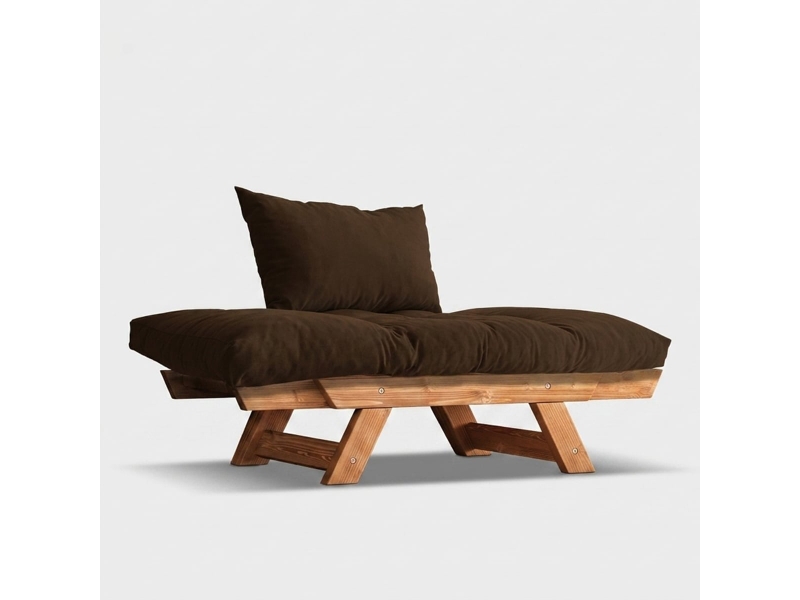  Canapé-lit elara en bois et lin imperméable - marron  - Conforama C