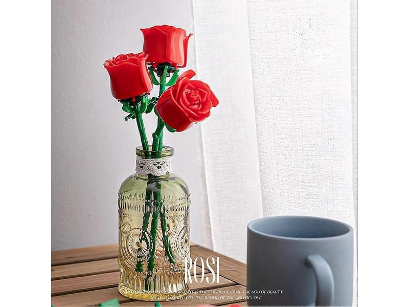  Blocs de construction pour bouquet de roses romantiques, modèle éternel rose--  - Conforama D