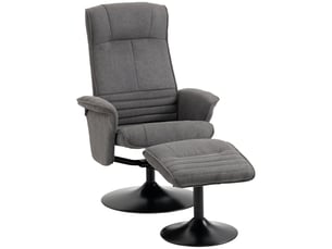 Fauteuil inclinable avec repose-pieds, dossier réglable, 69 cm x 71 cm x 104 cm, gris foncé et noir