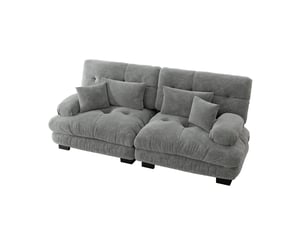Canapé 2 places modenvie cloud en chenille gris 220 x 77 x 81 cm