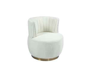 Fauteuil fixe pivotant  PANGIVO W2845P262594 Tissu blanc