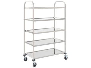 Desserte de cuisine, chariot de rangement à 5 niveaux 107x55x147 cm acier inoxydable