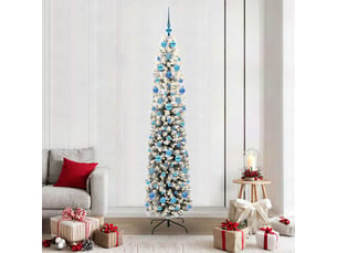 Sapin de noël artificiel, arbre de noël vert 210 cm pvc et acier et plastique shl98