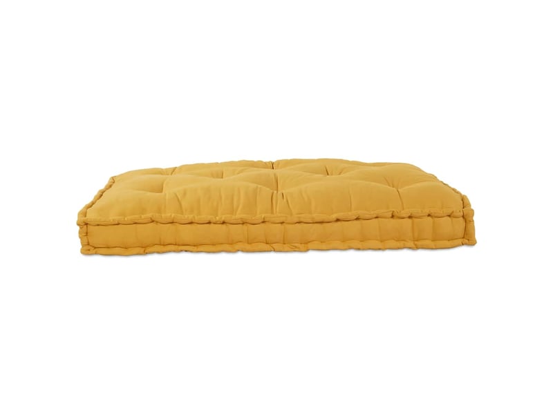  Coussin de canapé sur palette, coussin de chaise jaune 120 x 80 x 12 cm tissu cf54217  - Conforama D