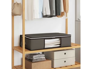 Boîte de rangement avec fenêtre latérale transparente gris shl62718